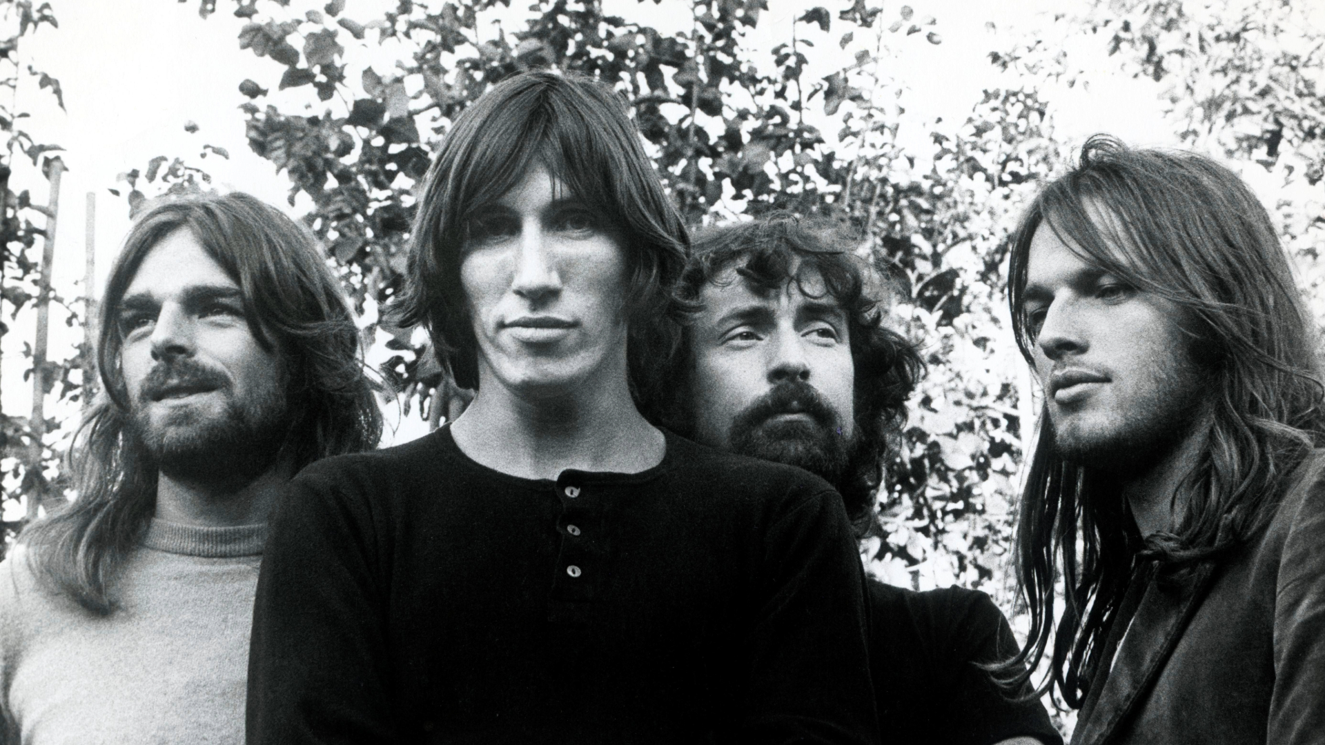 Integrantes do Pink Floyd na década de 1970: Richard Wright, Roger Waters, Nick Mason e David Gilmour