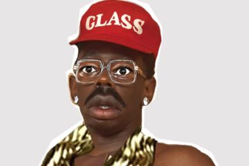 Capa do álbum Don't Tap the Glass de Tyler, The Creator, com personagem estilizado usando boné vermelho e expressão surpresa