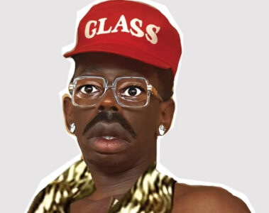 Capa do álbum Don't Tap the Glass de Tyler, The Creator, com personagem estilizado usando boné vermelho e expressão surpresa