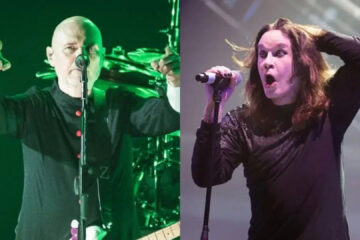 Billy Corgan e Ozzy Osbourne em apresentações ao vivo — montagem com os dois artistas no palco