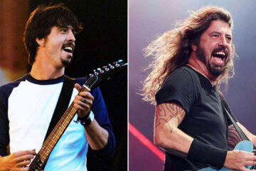 Dave Grohl no palco com o Foo Fighters durante show comemorativo dos 30 anos da banda