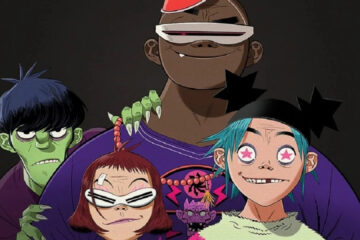 Imagem dos personagens da banda virtual Gorillaz em estilo animado, com visual moderno e colorido, divulgada junto ao anúncio do novo álbum.