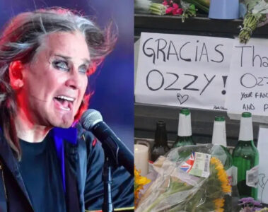 Ozzy Osbourne em show e mensagens de fãs com flores e cartazes em sua homenagem após a morte do vocalista do Black Sabbath.