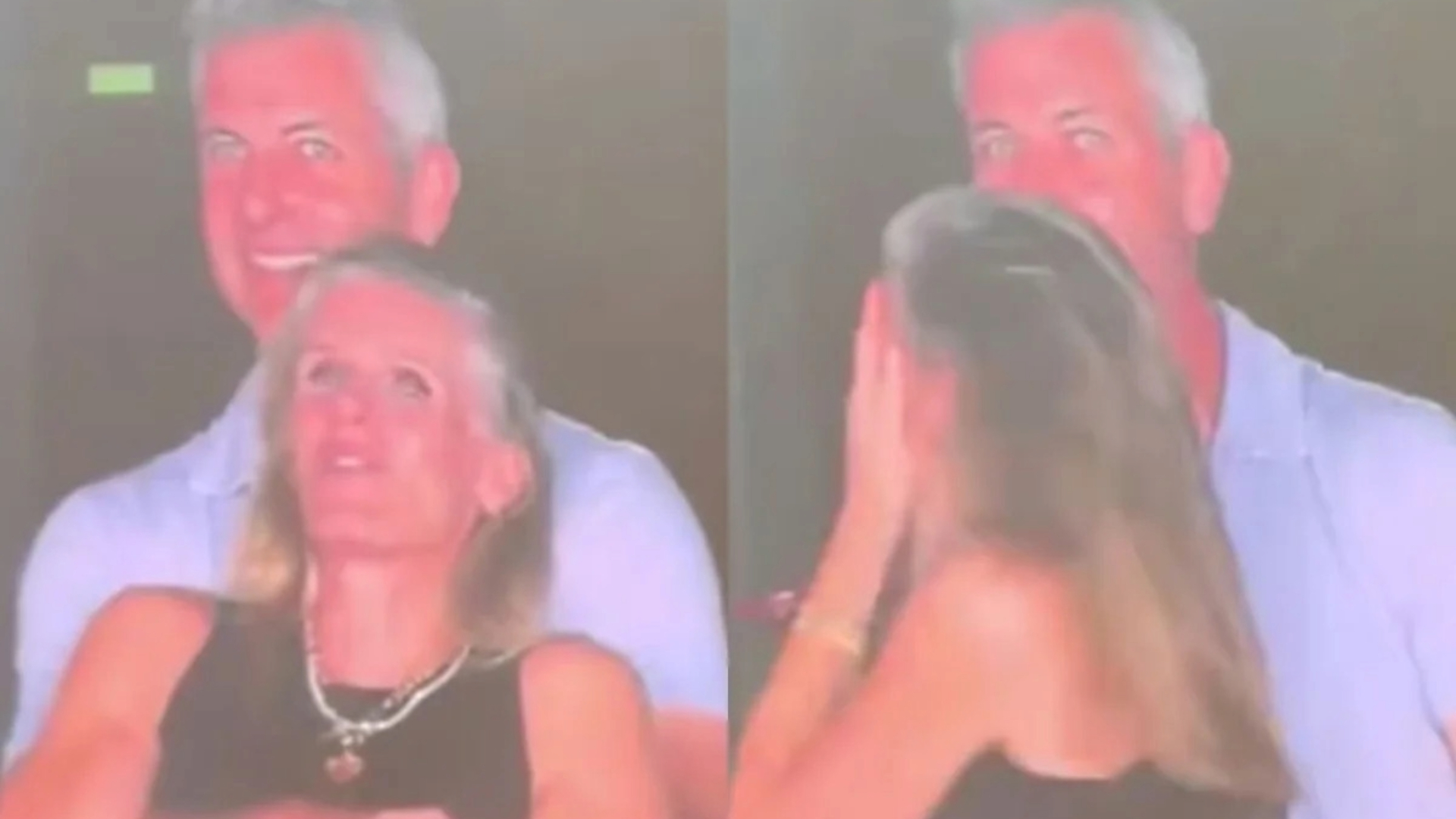 Executivos Andy Byron e Kristin Cabot flagrados pela câmera do amor durante show do Coldplay em Boston.