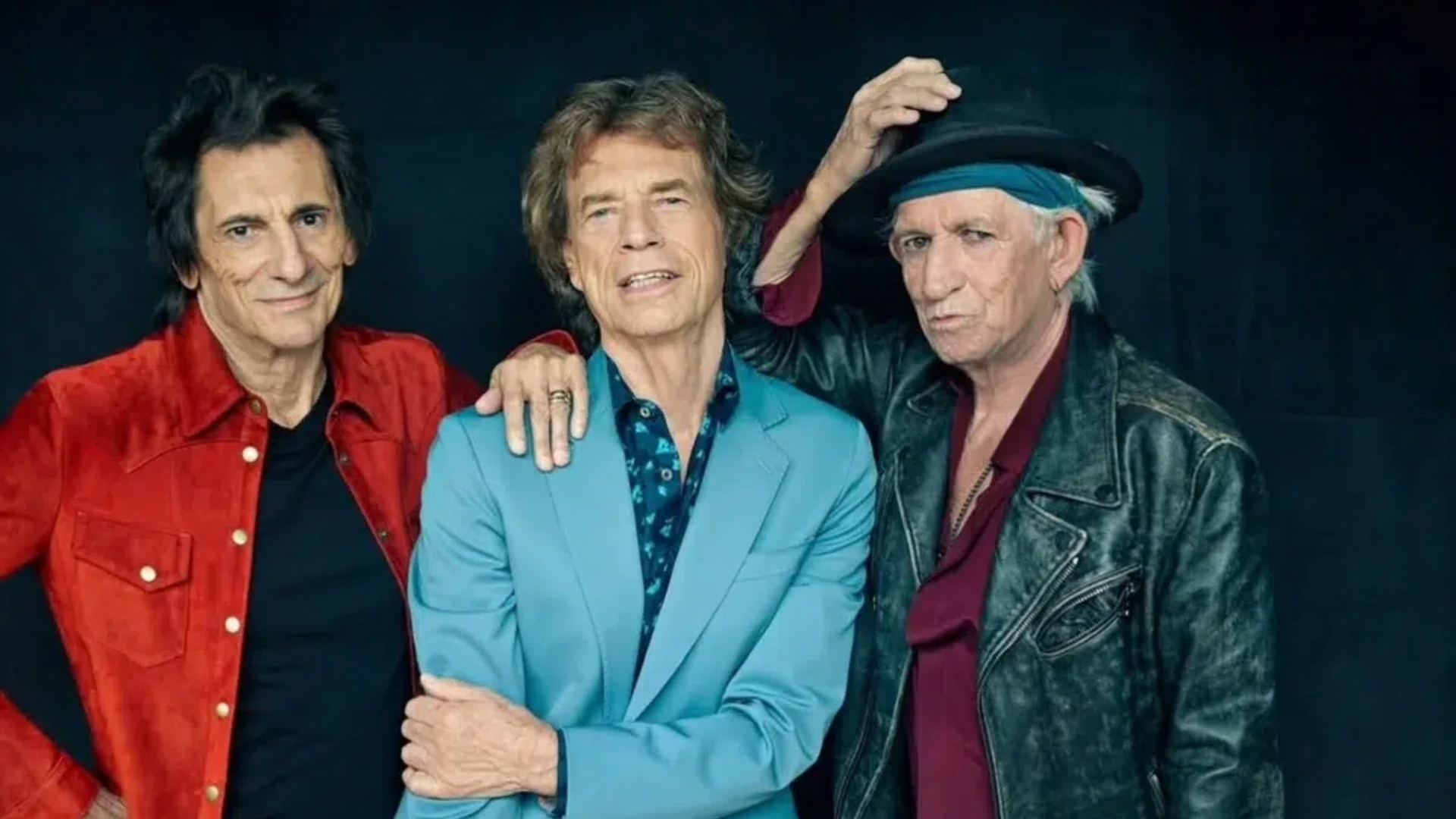 Mick Jagger, Keith Richards e Ronnie Wood em foto promocional dos Rolling Stones em 2025