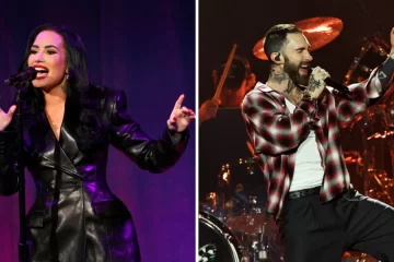 Demi Lovato e Adam Levine (Maroon 5) em apresentações ao vivo.