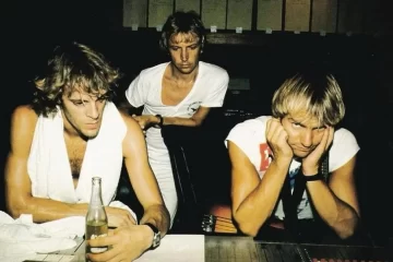 The Police durante sessão de estúdio nos anos 1980, período das gravações de Synchronicity