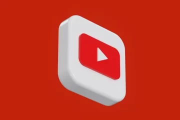 Logo 3D do YouTube sobre fundo vermelho, usado para ilustrar o ranking das músicas mais ouvidas no YouTube em 2025.