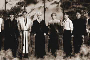 Integrantes do ATEEZ em imagem promocional do novo comeback, com conceito visual sóbrio e estética cinematográfica.