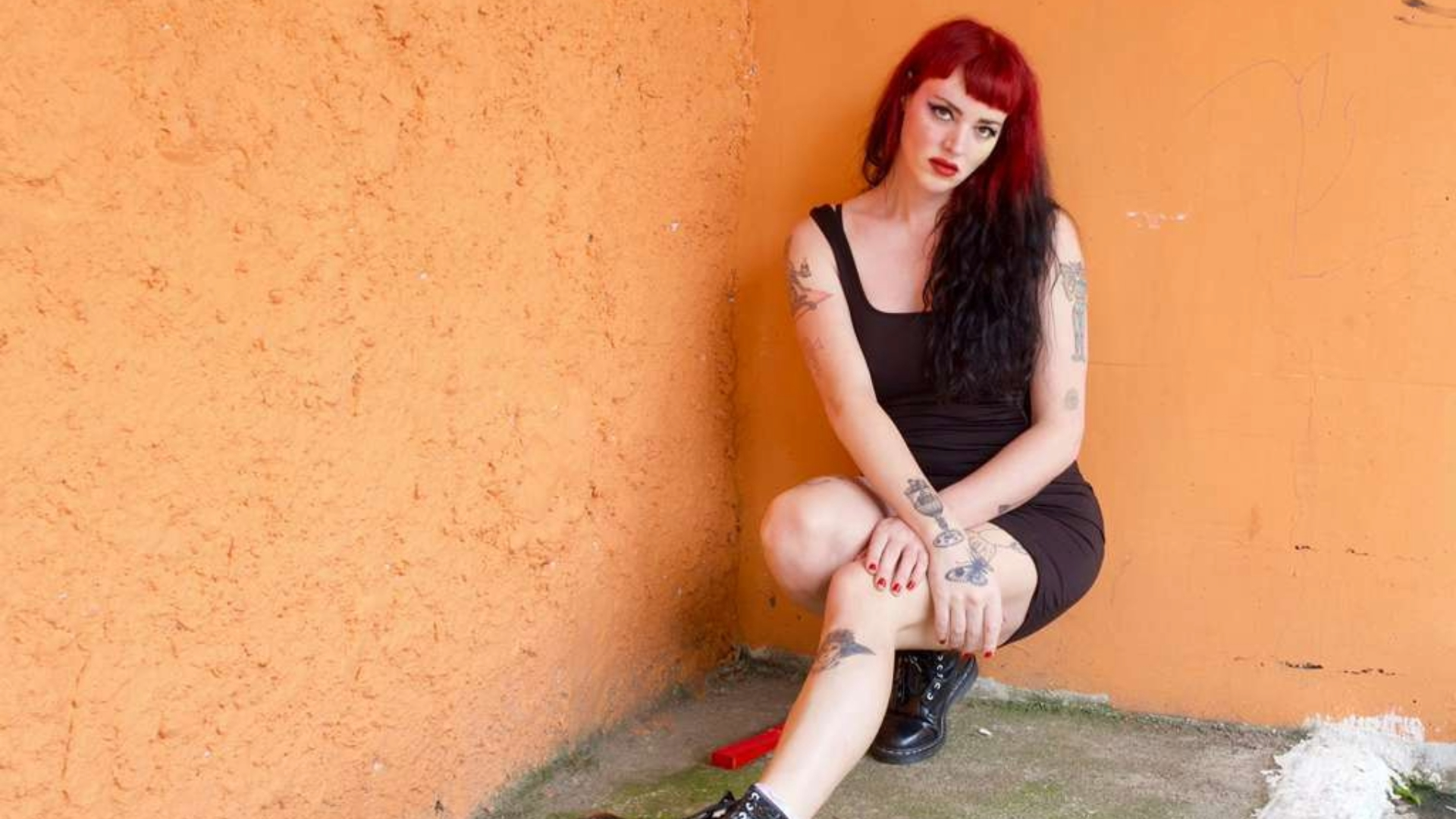 Bijoux Cone, tecladista do The Gossip, em foto promocional para show em São Paulo