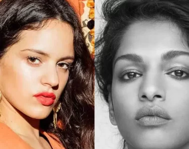 Rosalía e M.I.A. em montagem de fotos relacionada à polêmica sobre o álbum Lux