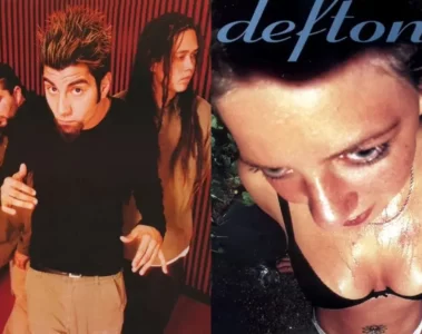 Capa do álbum Around the Fur, do Deftones, lançado em 1997, com a imagem de Lisa M. Hughes à beira de uma jacuzzi