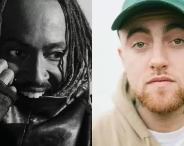 Thundercat e Mac Miller em montagem promocional para o single She Knows Too Much