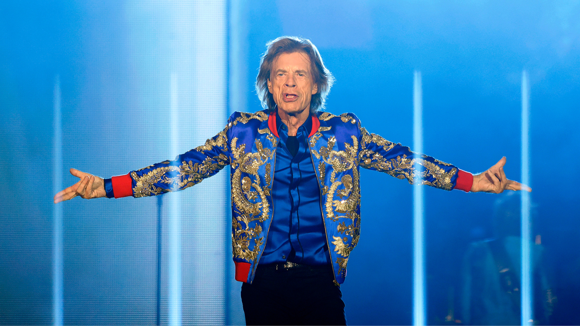 Mick Jagger durante apresentação ao vivo dos Rolling Stones