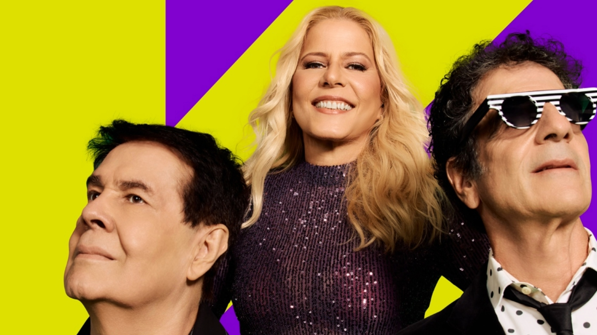 Paula Toller, George Israel e Bruno Fortunato em divulgação da turnê do Kid Abelha 2026