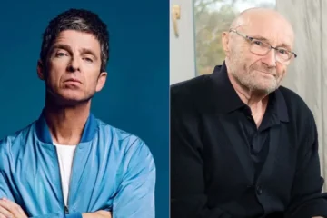 Noel Gallagher e Phil Collins em imagem lado a lado antes da cerimônia do Rock and Roll Hall of Fame 2026