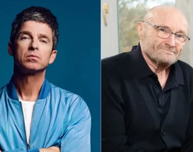Noel Gallagher e Phil Collins em imagem lado a lado antes da cerimônia do Rock and Roll Hall of Fame 2026