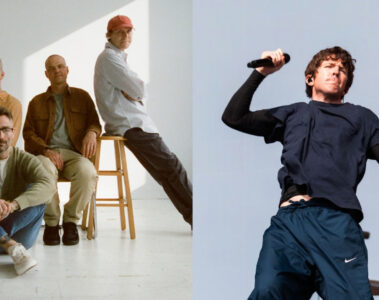 American Football em foto promocional ao lado de Brendan Yates, vocalista do Turnstile, durante colaboração na música No Feeling