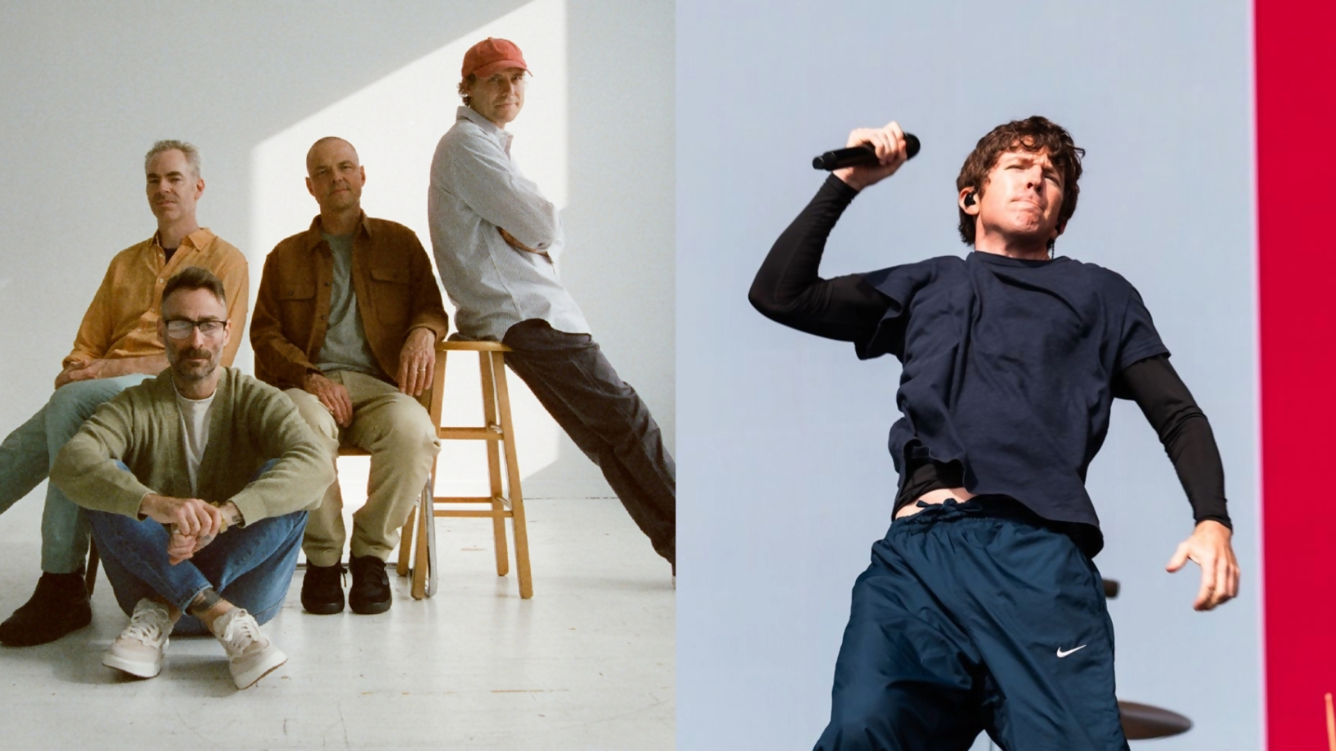 American Football em foto promocional ao lado de Brendan Yates, vocalista do Turnstile, durante colaboração na música No Feeling