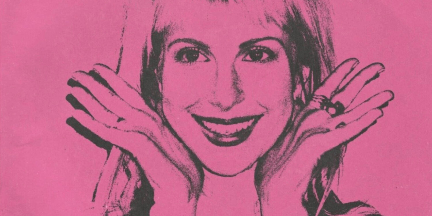 Ilustração em tom rosa de Hayley Williams com as mãos no rosto, arte visual do álbum Ego Death at a Bachelorette Party
