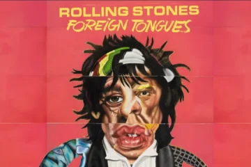 Capa do álbum Foreign Tongues dos Rolling Stones com arte estilizada do rosto de Mick Jagger