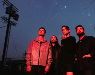 Integrantes do Beartooth em foto promocional relacionada ao single "Bullshit" e ao álbum Pure Ecstasy.