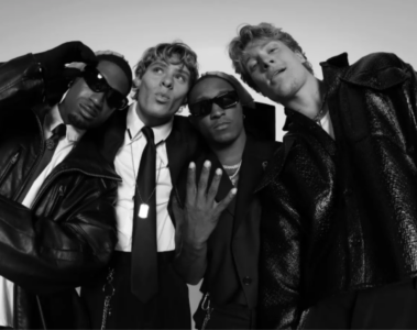 Integrantes da boyband Soulidified posam para foto promocional da turnê What's Your Name Tour antes de shows no Rock in Rio 2026 e em São Paulo.
