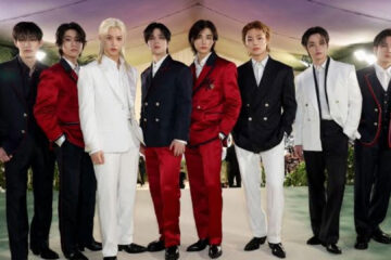 Integrantes do Stray Kids posam para foto promocional antes do show no Rock in Rio 2026.