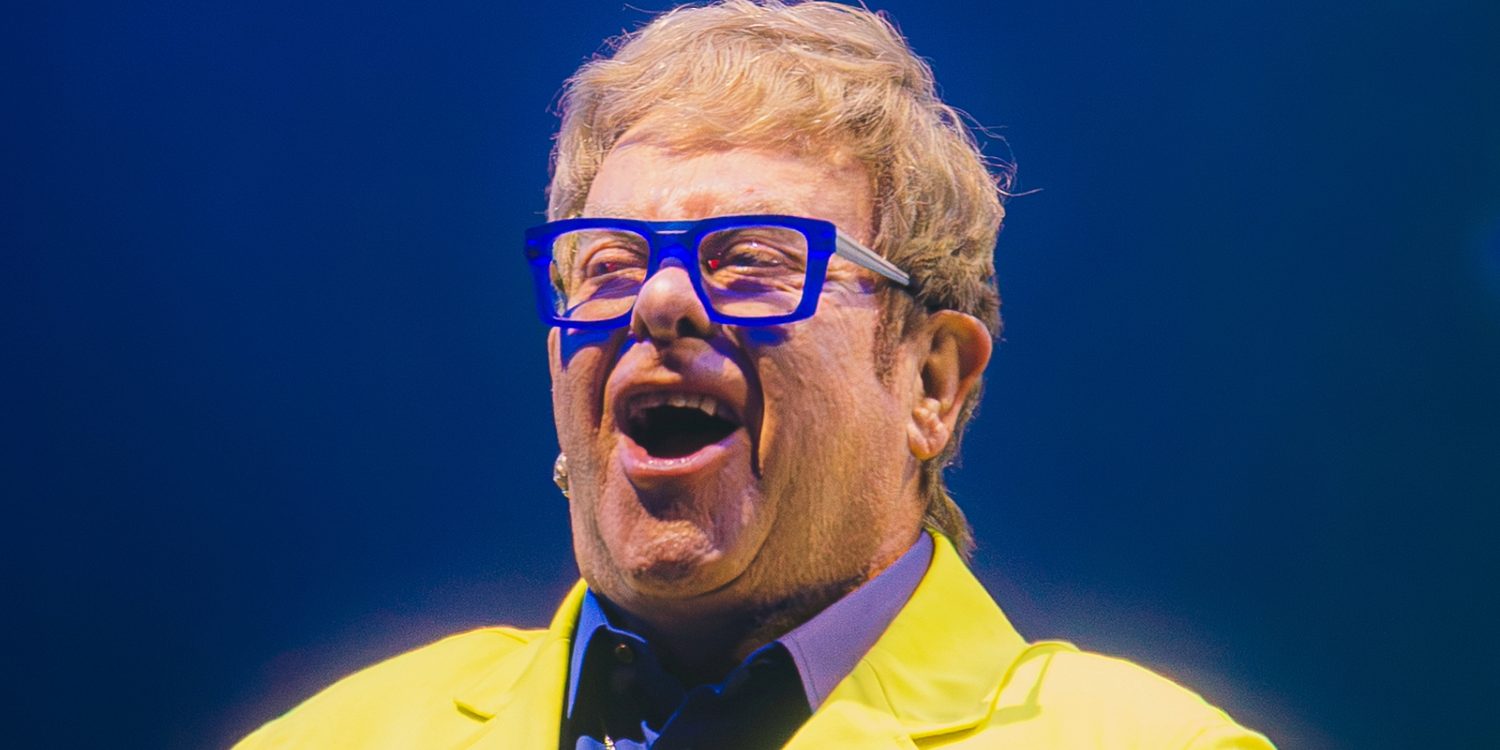 Elton John se apresenta no Palco Mundo durante o Rock in Rio 2026.