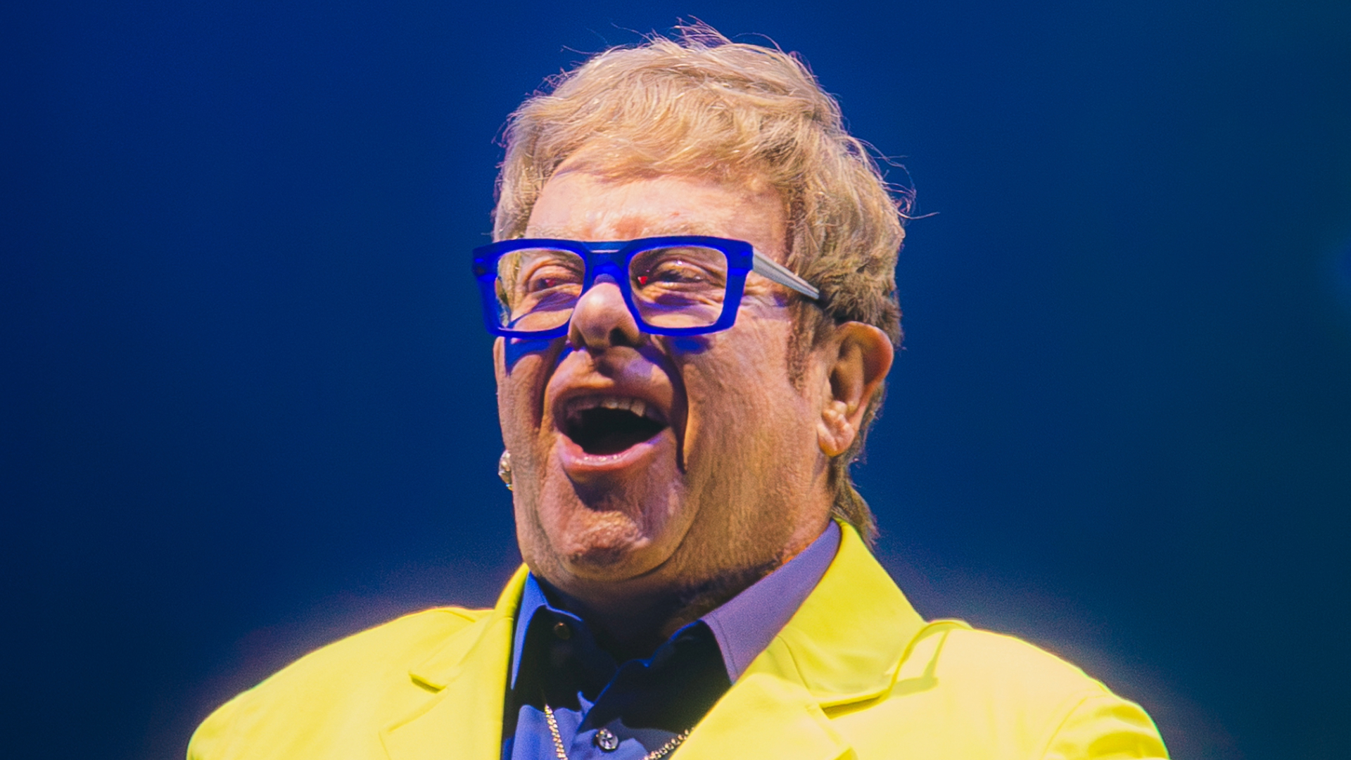 Elton John se apresenta no Palco Mundo durante o Rock in Rio 2026.