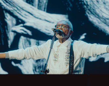 Gilberto Gil se apresenta no Palco Mundo durante o Rock in Rio 2026.