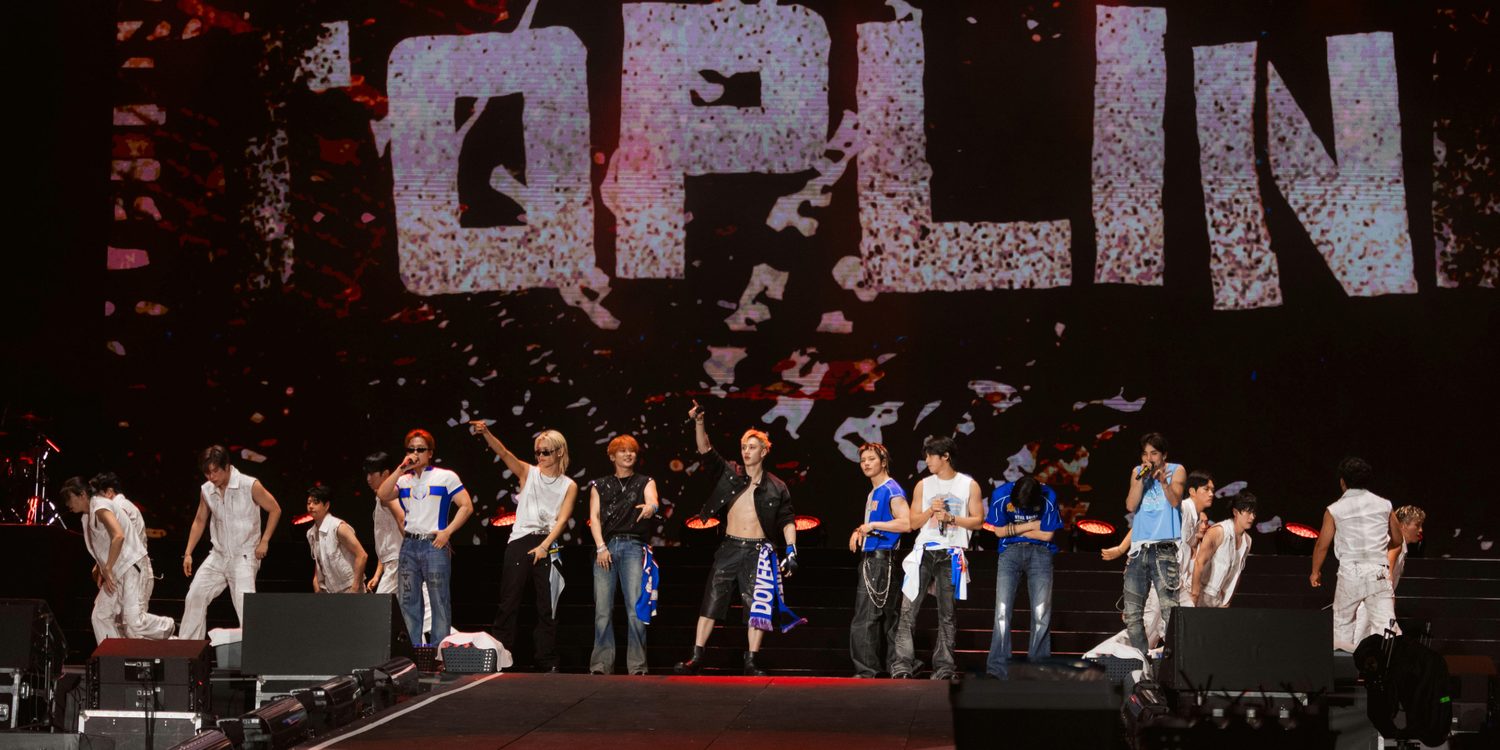 Stray Kids durante apresentação como headliner do Palco Mundo no Rock in Rio 2026