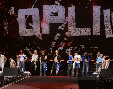 Stray Kids durante apresentação como headliner do Palco Mundo no Rock in Rio 2026