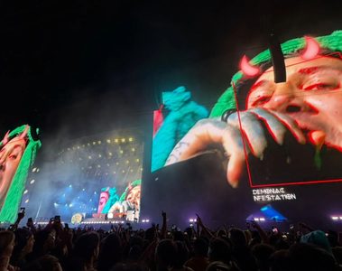 Bring Me The Horizon durante show no Palco Mundo do Rock in Rio 2026