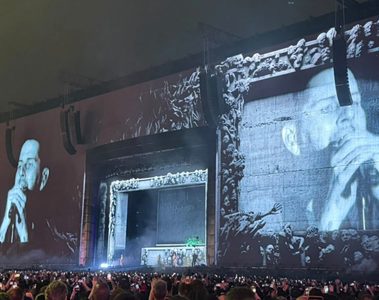 M. Shadows, do Avenged Sevenfold, durante show no Palco Mundo do Rock in Rio 2026