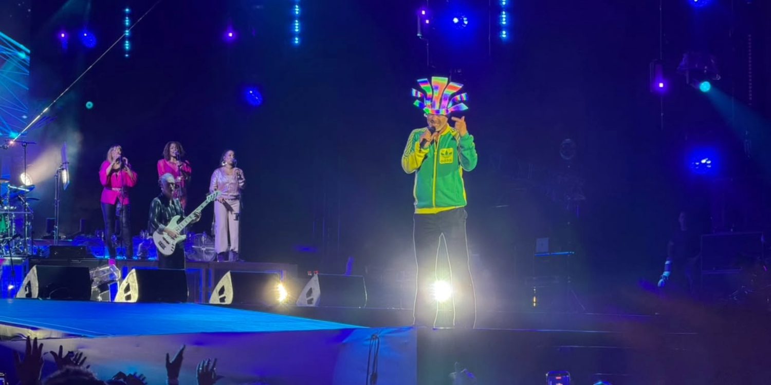 Jay Kay durante apresentação do Jamiroquai no Palco Sunset do Rock in Rio 2026