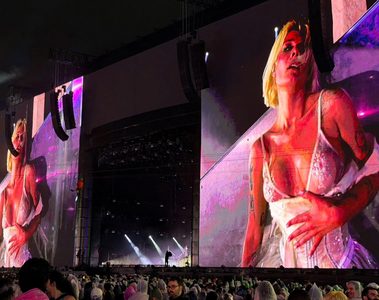 Halsey durante apresentação no Palco Mundo do Rock in Rio 2026