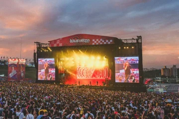 Palco do Lollapalooza Brasil no Autódromo de Interlagos, em São Paulo, durante apresentação para grande público