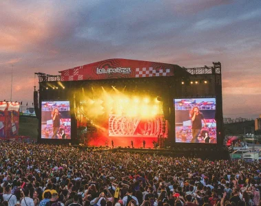Palco do Lollapalooza Brasil no Autódromo de Interlagos, em São Paulo, durante apresentação para grande público