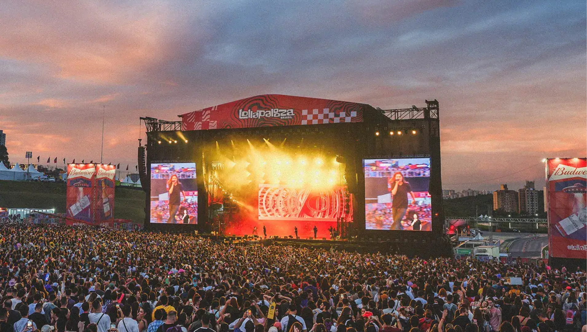 Palco do Lollapalooza Brasil no Autódromo de Interlagos, em São Paulo, durante apresentação para grande público